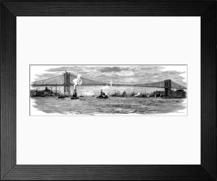 Framed Print : The Brooklyn Bridge, New York, 1883 Framed Print : The Brooklyn Bridge, New York, 1883