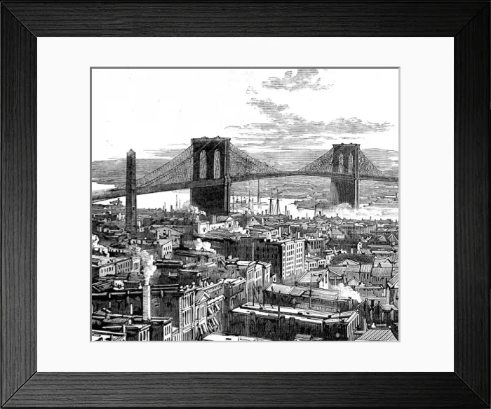 Framed Print : The Brooklyn Bridge, New York, 1883 Framed Print : The Brooklyn Bridge, New York, 1883