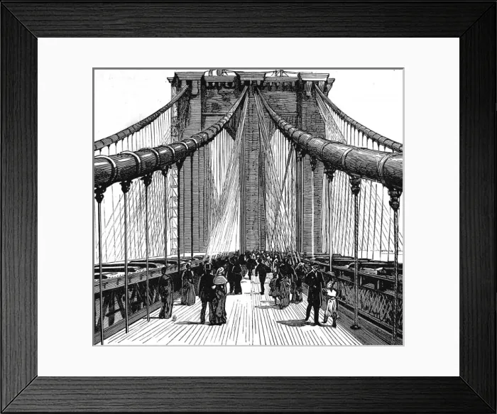 Framed Print : The Brooklyn Bridge, New York, 1883