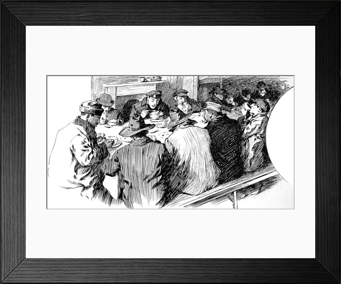 Framed Print : Lunch in a Jewish shelter, London, 1904