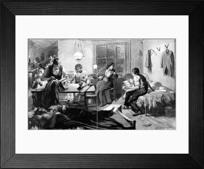Framed Print : Tailors Sweat Shop, East End of London, 1904