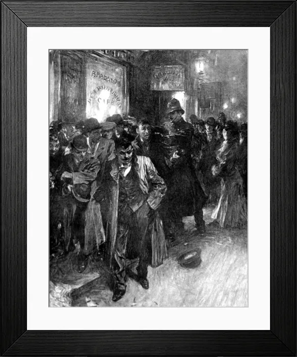 Framed Print : Police breaking up a fight in Soho, London, 1911