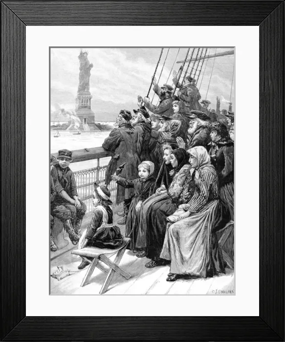 Framed Print : An Immigrant Ship nearing New York, 1892 Framed Print : An Immigrant Ship nearing New York, 1892