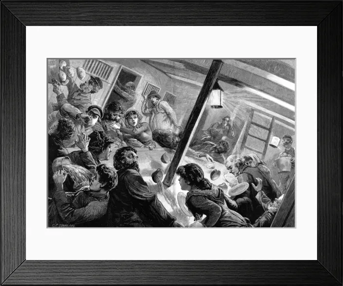 Framed Print : The Saloon of an Emigrant Ship during a storm, Bay of Biscay Framed Print : The Saloon of an Emigrant Ship during a storm, Bay of Biscay