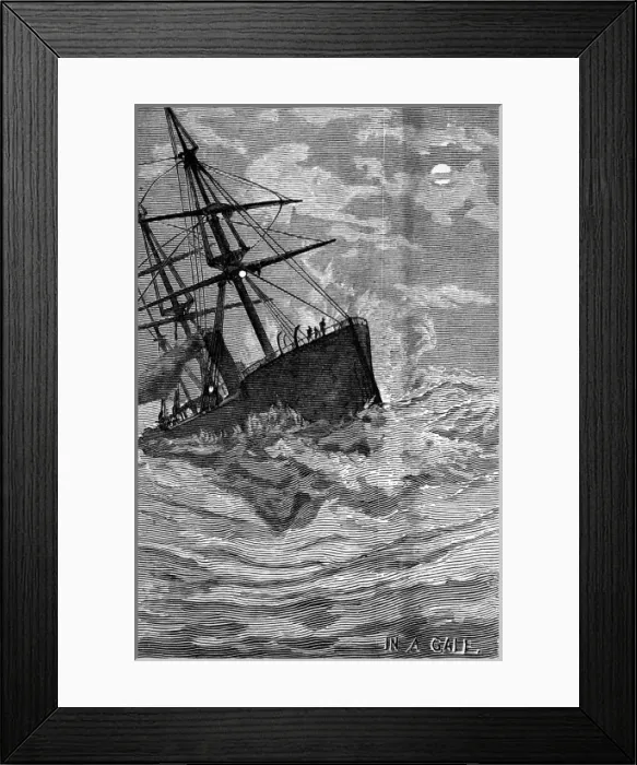 Framed Print : Emigrant Ship at sea in a Gale, 1887 Framed Print : Emigrant Ship at sea in a Gale, 1887