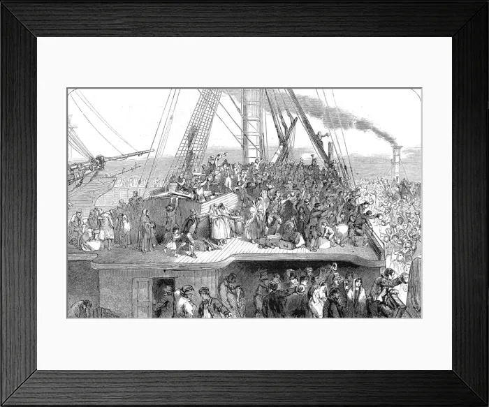 Framed Print : Emigrant Ship leaving Liverpool for America, 1850 Framed Print : Emigrant Ship leaving Liverpool for America, 1850