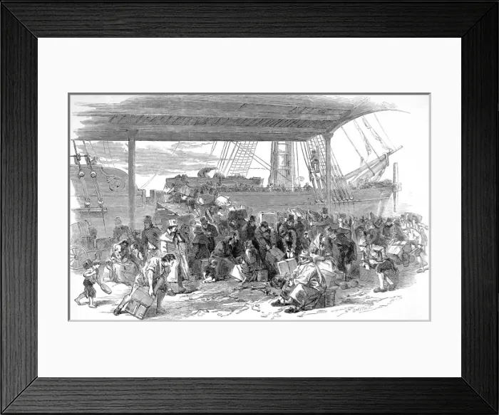 Framed Print : Embarkation of an Emigrant Ship, Liverpool, 1850 Framed Print : Embarkation of an Emigrant Ship, Liverpool, 1850