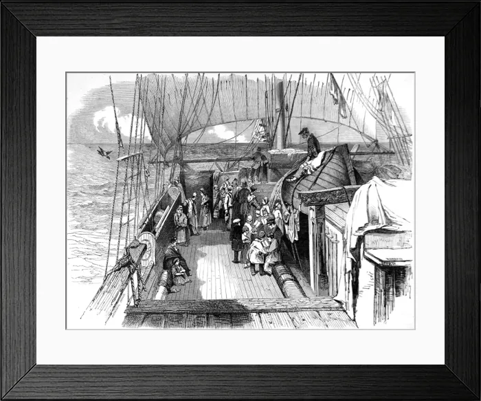 Framed Print : Passengers on the deck of an Emigrant Ship, 1849 Framed Print : Passengers on the deck of an Emigrant Ship, 1849
