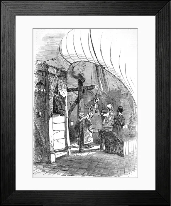 Framed Print : Making Tea on the deck of an Emigrant Ship, 1849 Framed Print : Making Tea on the deck of an Emigrant Ship, 1849