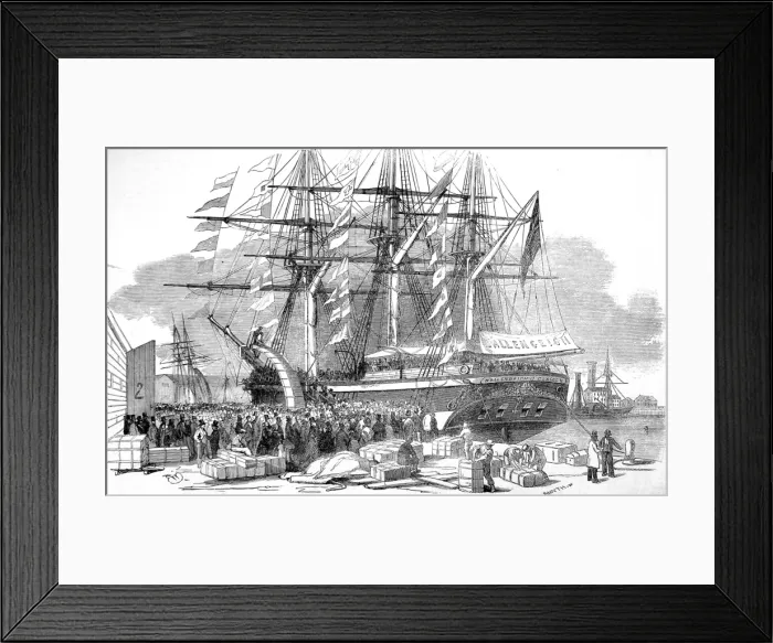 Framed Print : Departure of the Emigrant Ship Ballengeich, Southampton, 1 Framed Print : Departure of the Emigrant Ship Ballengeich, Southampton, 1