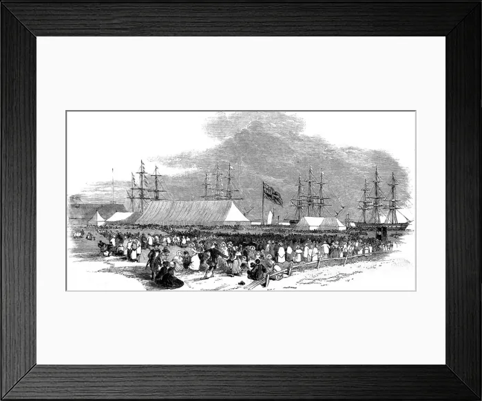 Framed Print : British Emigrants at Gravesend, Kent, 1850 Framed Print : British Emigrants at Gravesend, Kent, 1850