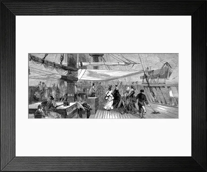Framed Print : Female Passengers on the deck of the emigrant ship, Indus