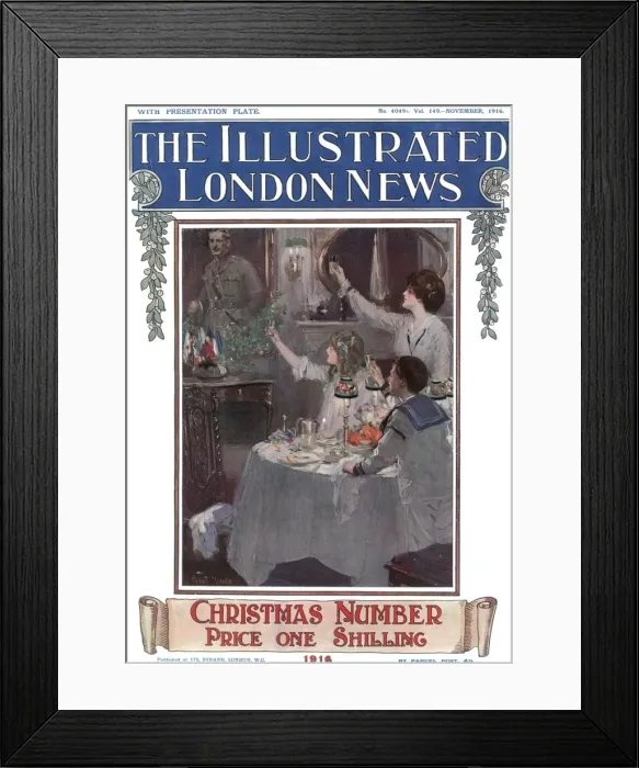 Framed Print : Christmas Toast to an Absent Soldier, 1916 Framed Print : Christmas Toast to an Absent Soldier, 1916