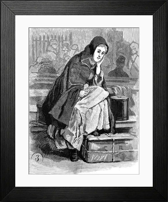 Framed Print : Immigration. Immigrants in America. A Lonely Emigrant Framed Print : Immigration. Immigrants in America. A Lonely Emigrant