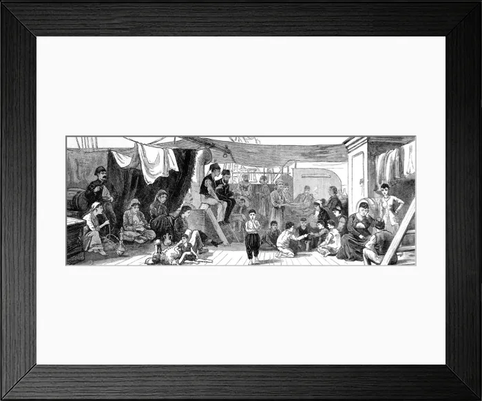 Framed Print : The Deck of the Refugee Ship North Britain, 1882 Framed Print : The Deck of the Refugee Ship North Britain, 1882