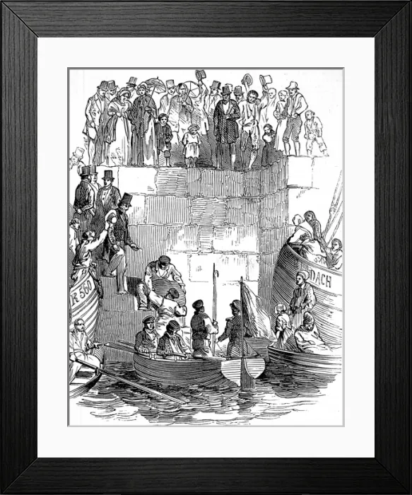 Framed Print : Putting the Mail on the Viceroy, Galway, 1850 Framed Print : Putting the Mail on the Viceroy, Galway, 1850