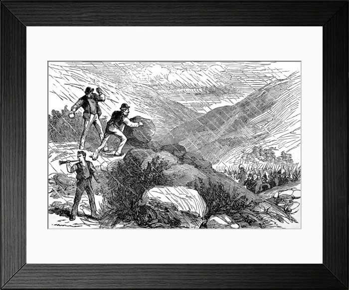 Framed Print : Irish Peasants attacking an Eviction Party, Ireland, 1887 Framed Print : Irish Peasants attacking an Eviction Party, Ireland, 1887