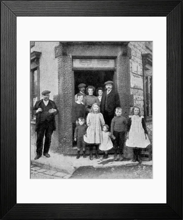 Framed Print : The Marchington Family outside the Post Office in Dove Holes Framed Print : The Marchington Family outside the Post Office in Dove Holes