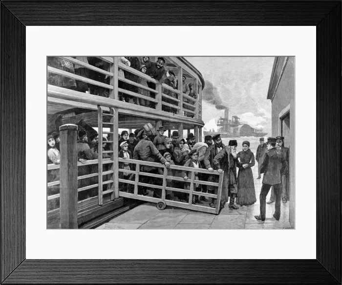 Framed Print : Russian Emigrants landing in New York, 1892