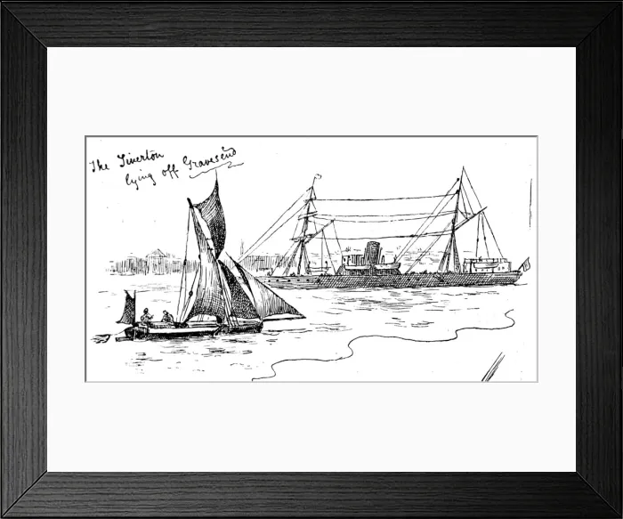 Framed Print : The Steamer Tiverton off Gravesend, 1884 Framed Print : The Steamer Tiverton off Gravesend, 1884