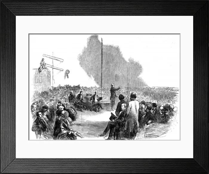 Framed Print : Emigration. Emigration to Australia. Farewell Group Meeting