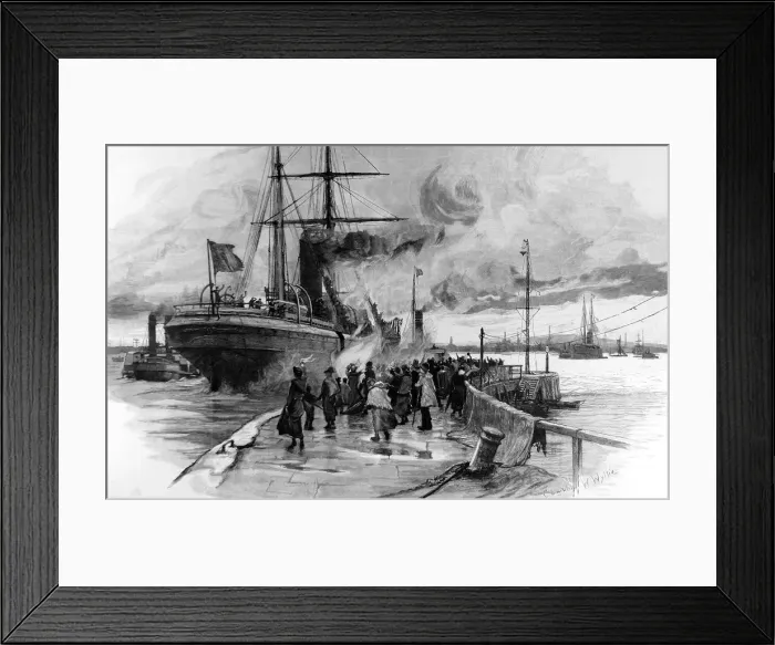 Framed Print : Emigration. Cheer Boys Cheer An Emigrant Ship Leaving Harb Framed Print : Emigration. Cheer Boys Cheer An Emigrant Ship Leaving Harb