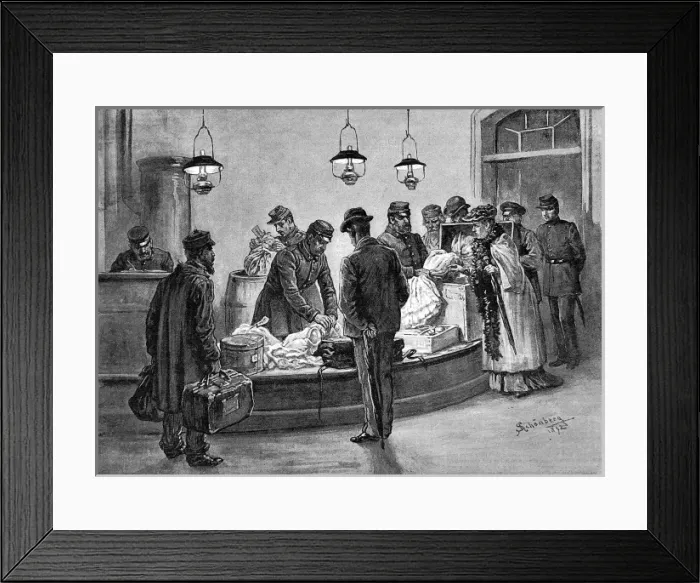 Framed Print : Emigration. The Cholera at Hamburg. Sketches by our Special