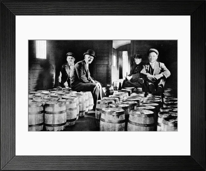 Framed Print : The Flow of Gold from the USA to France. Bullion in Kegs. A Framed Print : The Flow of Gold from the USA to France. Bullion in Kegs. A
