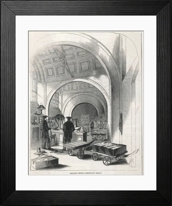 Framed Print : Bullion Office. Bank of England. Receiving Office Framed Print : Bullion Office. Bank of England. Receiving Office
