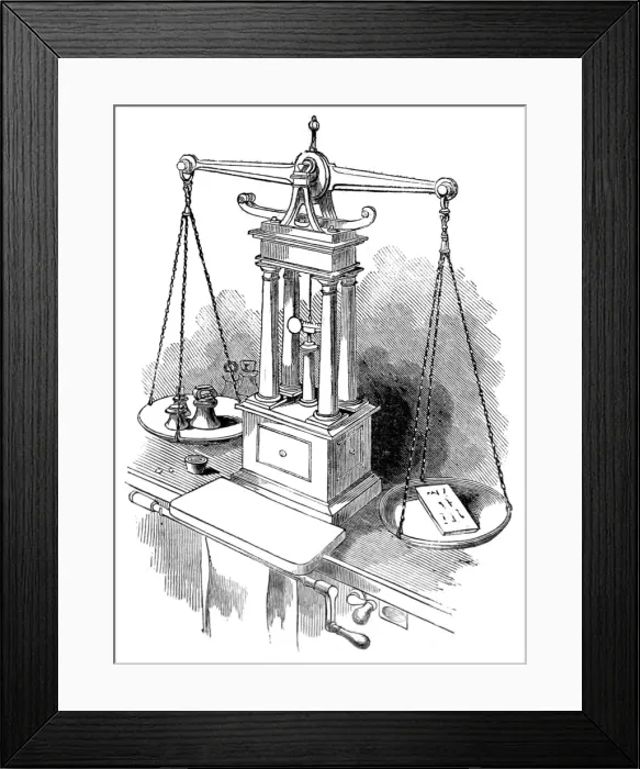 Framed Print : Bullion Office. Bank of England. Balance for Bar Gold