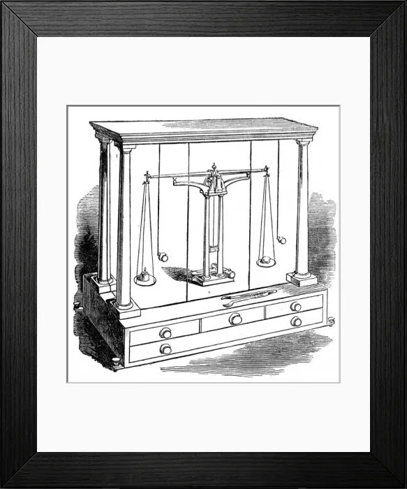 Framed Print : The Weighing Office at the Bank of England. Bates Scales fo Framed Print : The Weighing Office at the Bank of England. Bates Scales fo