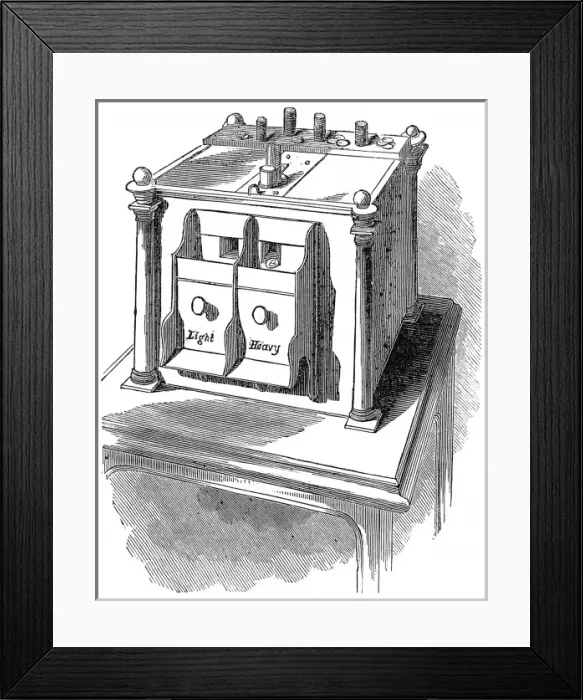 Framed Print : The Weighing Office at the Bank of England. Box of the Sover