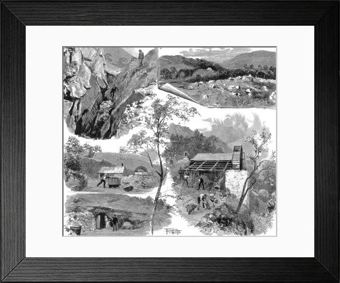 Framed Print : Gold Mining at Gwynfynnydd, North Wales, 1888