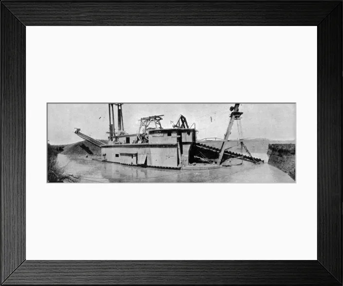 Framed Print : Dredging the Land for Gold. Mining Extraordinary. Dredging f Framed Print : Dredging the Land for Gold. Mining Extraordinary. Dredging f