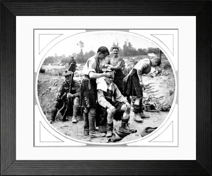 Framed Print : A Scottish trench-barbers hair-dressing establishment Framed Print : A Scottish trench-barbers hair-dressing establishment