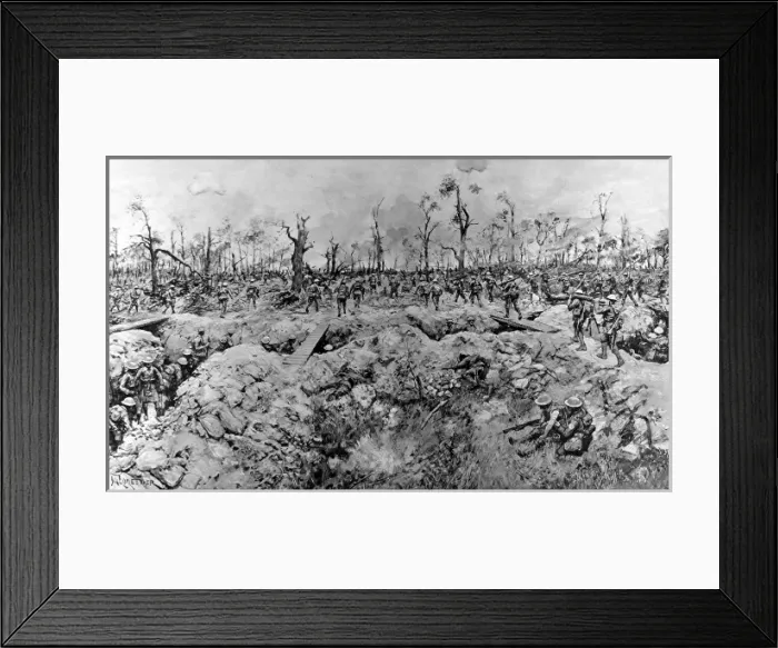 Framed Print : South African soldiers capturing Delville Wood