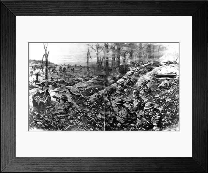 Framed Print : The Glorious Stand of the Royal West Kents in Trones Wood Framed Print : The Glorious Stand of the Royal West Kents in Trones Wood