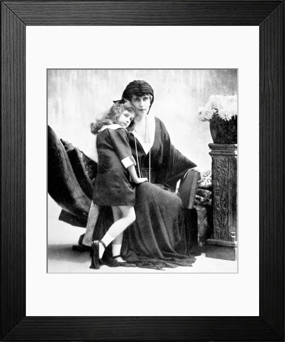 Framed Print : Queen Marie of Romania with her daughter Ileana Framed Print : Queen Marie of Romania with her daughter Ileana