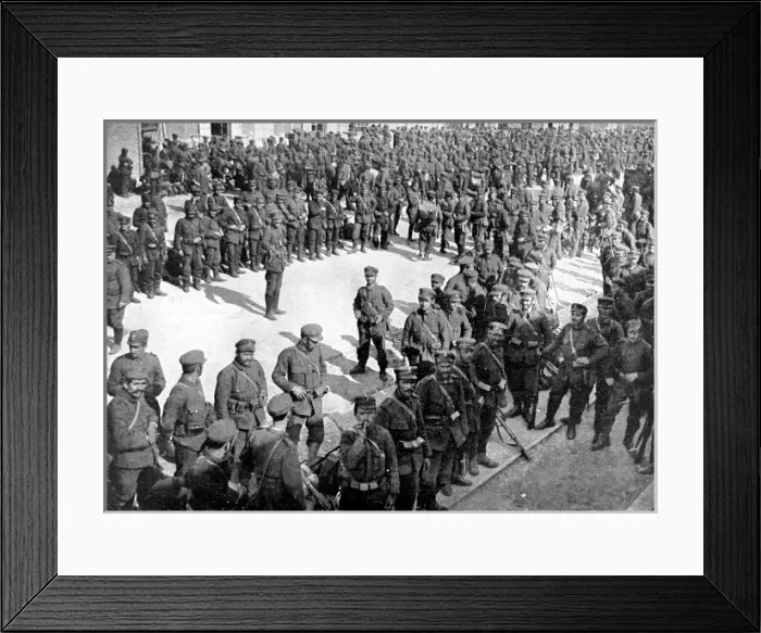 Framed Print : Greek troops gathered on the docks at Salonika Framed Print : Greek troops gathered on the docks at Salonika