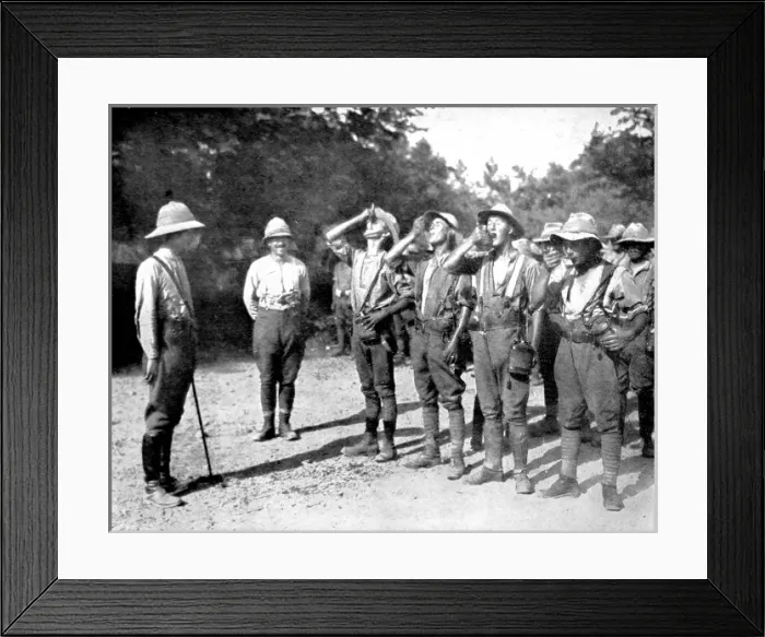 Framed Print : British soldiers on Quinine parade Framed Print : British soldiers on Quinine parade