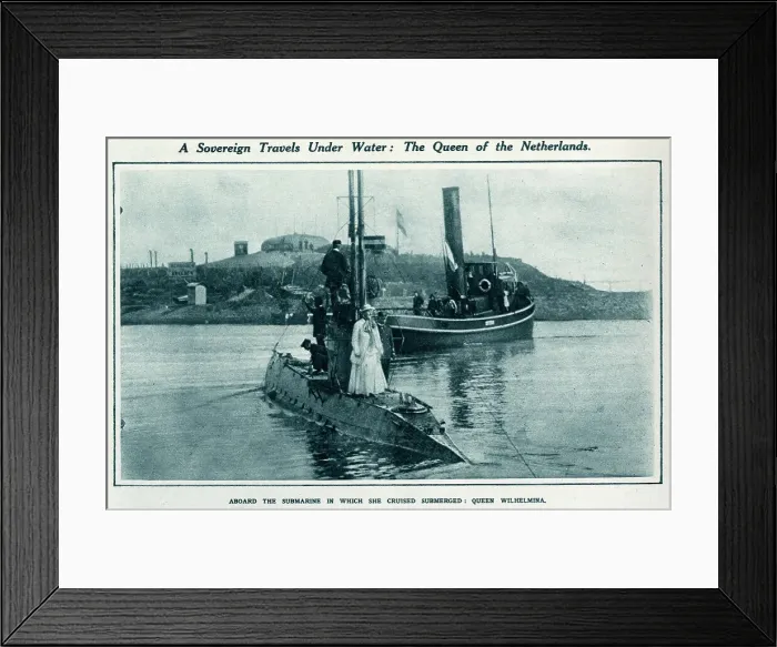 Framed Print : Queen Wilhelmina of the Netherlands aboard a submarine Framed Print : Queen Wilhelmina of the Netherlands aboard a submarine