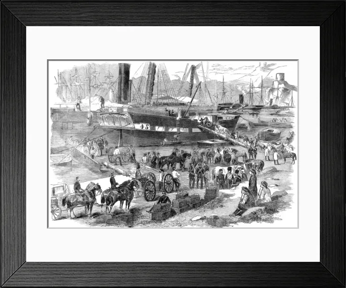 Framed Print : British Artillery leaving the Crimea, Balaklava, 1856 Framed Print : British Artillery leaving the Crimea, Balaklava, 1856