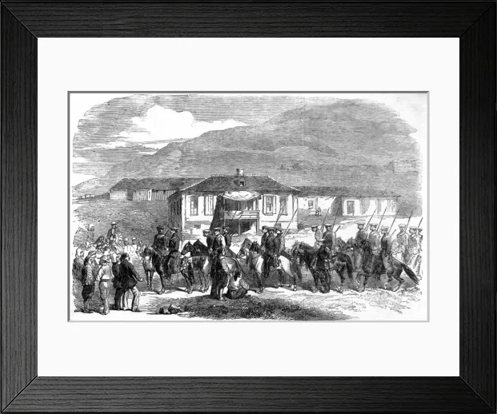 Framed Print : Party of Cossacks entering Kadikol, Crimean War, 1856
