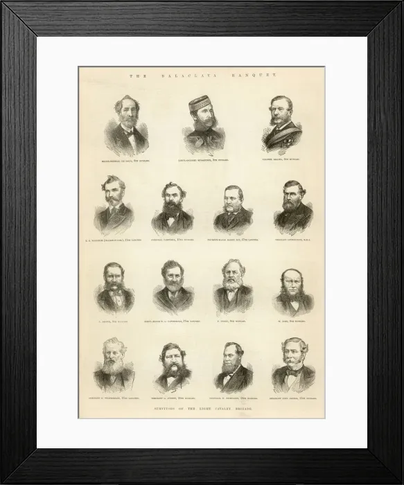 Framed Print : Crimean War. The Balaklava Banquet, Survivors of the Light C Framed Print : Crimean War. The Balaklava Banquet, Survivors of the Light C