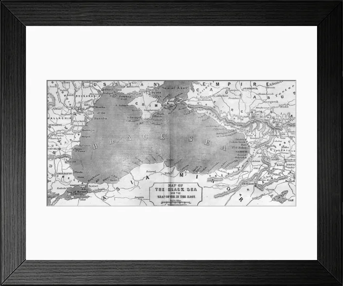 Framed Print : Map of the Black Sea and the Crimea, 1854 Framed Print : Map of the Black Sea and the Crimea, 1854