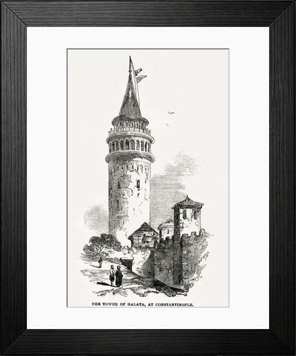 Framed Print : Tower of Galata, Constantinople 1854 Framed Print : Tower of Galata, Constantinople 1854