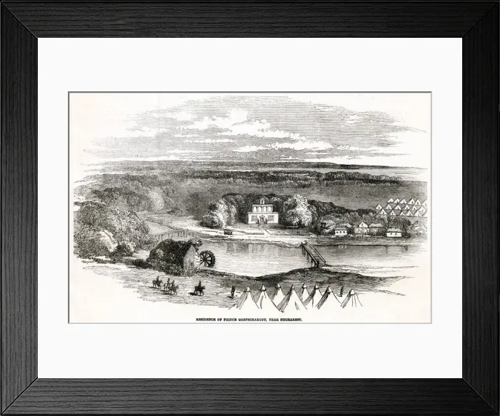 Framed Print : Prince Gortschakoffs Residence, near Bucharest 1853 Framed Print : Prince Gortschakoffs Residence, near Bucharest 1853