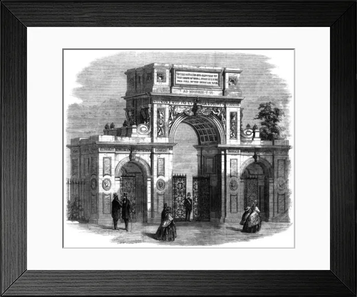 Framed Print : Royal Engineers Memorial Arch, Chatham, 1860 Framed Print : Royal Engineers Memorial Arch, Chatham, 1860