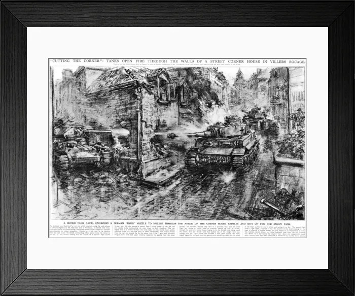 Framed Print : Tank Battle in Villers Bocage, France 1944 Framed Print : Tank Battle in Villers Bocage, France 1944