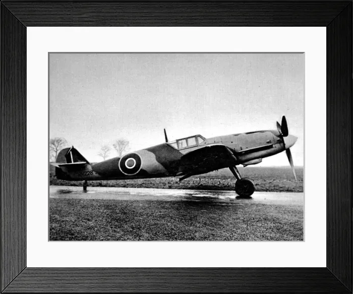 Framed Print : Captured Messerschmitt 109G, Britain; Second World War, 1944 Framed Print : Captured Messerschmitt 109G, Britain; Second World War, 1944